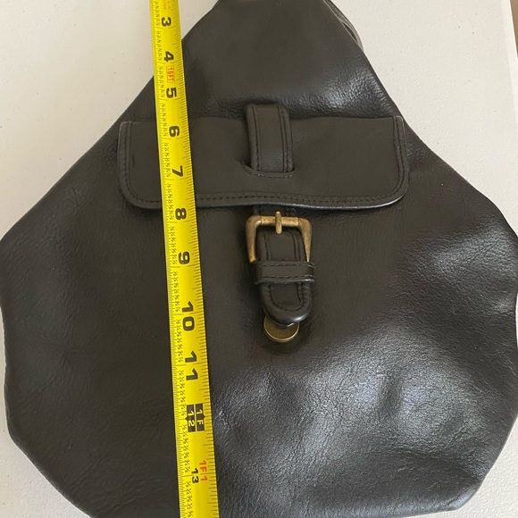 Leather &Co Vintage Retro Real Leather Black  Shoulder Bag Handbag Backpack